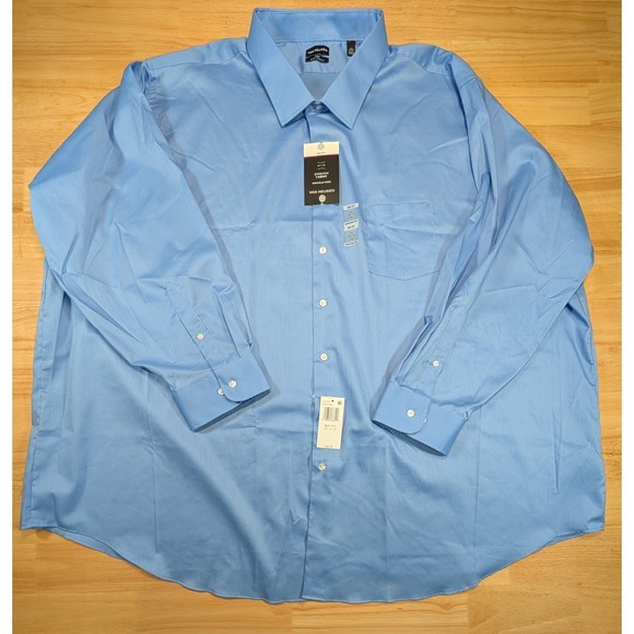 Van Heusen Other - Van Heusen Flex Big Fit Dress Shirt Mens 5XL 22 34-35 Blue Frost Wrinkle Free